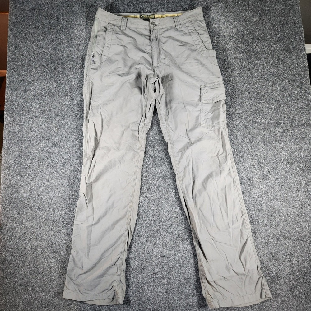 Mountain Khakis Granite Creek Pant Mens 34x34 Gray Nylon Cargo Hiking Trousers